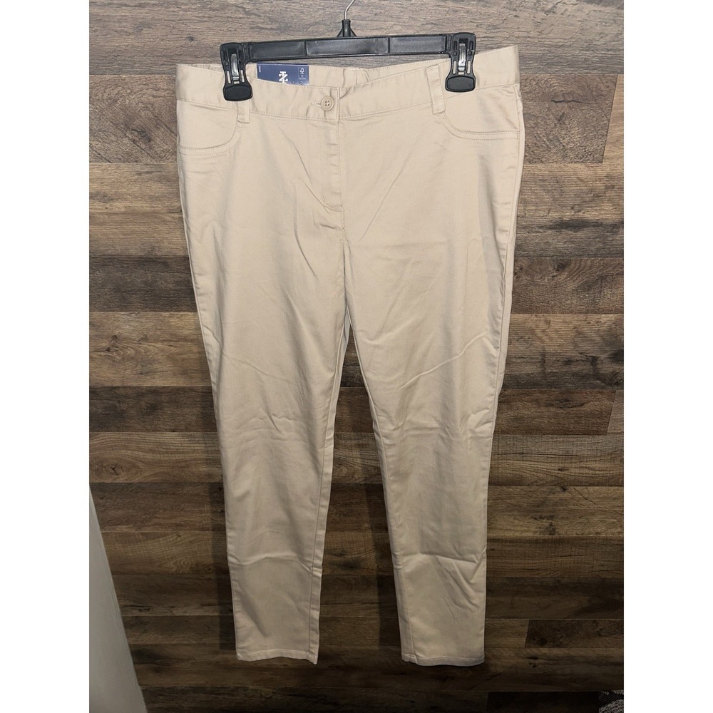 IZOD Juniors Girls Unisex Approved Schoolwear Uniform Khaki Pants Slacks Size 11